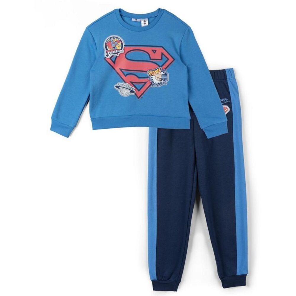 Justice League Superman Toddler Boys Fleece Pullover Outfit Navy 3T